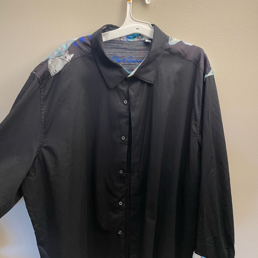 Robert Graham Black Button-Up Shirt